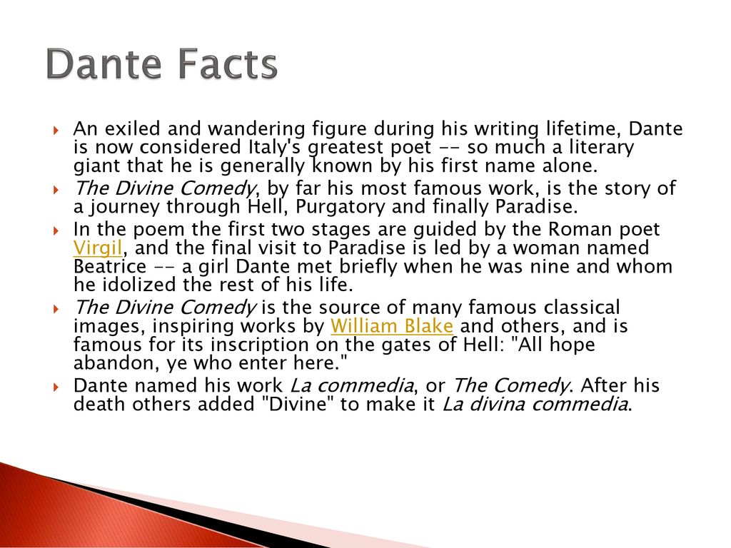 The Inferno by Dante Alighieri. - ppt download